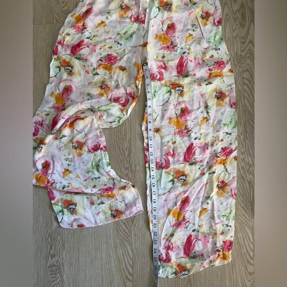 Fairycore Chiffon Set L-XL Watercolor Floral Duster & Pants Ethereal - Picture 14 of 16